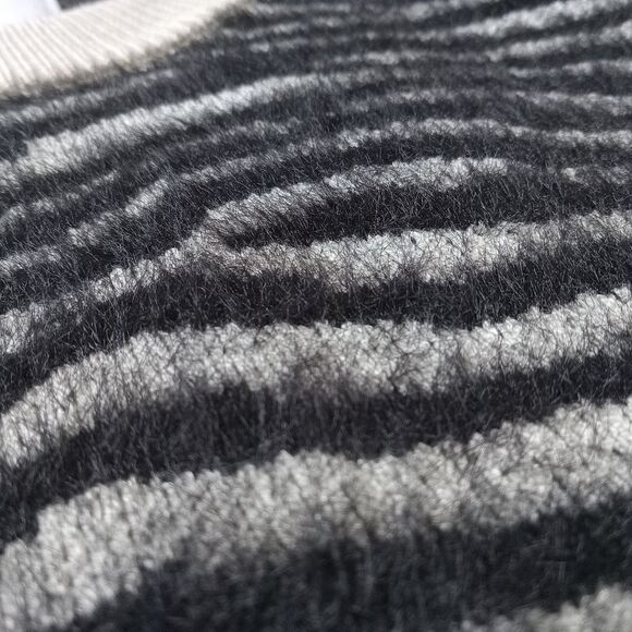 J.O.A. Off White and Black Zebra Print Eyelash Knit Cropped Pullover Sweater - Picture 9 of 15